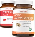 저장 $4 (11% 할인) - 유기 Ashwagandha & Berberine HCL + 구매 - 자연의 Synergy 듀오 - Berberine (60 캡슐) - 유기 Ashwagandha 뿌리 분말 1350mg Serve (120 정제) 자연 치료 도움말