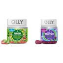 OLLY 섬유 거미 반지, 5g Prebiotic 섬유, FOS (Fructo-oligosaccharides), 소화 지원, 베리 멜론 50ct & 그것을 이동 변비 구호, Rhubarb, Prunes, Amla - 매실 베리 맛 - 30ct