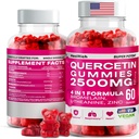 Quercetin Gummies - Bromelain, L-Theanine과 2500MG - 아이 & 성인을 위한 면역 완화 & 폐 건강