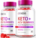 실험실을 rize - Genesis Keto Keto + ACV Gummies, 고급 체중 감량을위한 보충, 모든 천연 극 2000mg Gummies (120 Gummies)