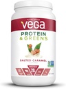 Vega 단백질과 녹색, 소금에 절인 Caramel, Vegan 단백질 분말, 20g 식물 기반 단백질, 낮은 Carb, Keto, Dairy 무료, 글루텐 무료, 비 GMO, 여성과 남성을위한 완두 단백질, 1.7 파운드 (25 서빙)