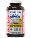 Yerba Prima Psyllium Husks Powder 12 oz - 천연 섬유 보충 - 콜론 클렌저 - Gut Health - Vegan, Non-GMO, 글루텐 - 무료 (새로운 라벨 - 포장 월병)