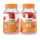 Lifeable 아연 50mg + 비타민 B6, Gummies 번들 - 훌륭한 타스팅, 비타민 보충, 글루텐 무료, GMO 무료, Chewable Gummy