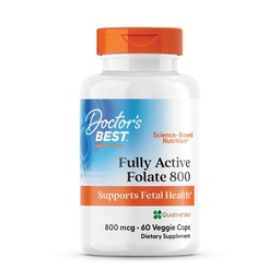 의사 Quatrefolic와 최고의 완전 활성 Folate 800, 지원 태아 건강, 비 GMO, 글루텐 무료, Vegan 60 Veggie 모자