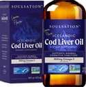 아이슬란드어 Cod Liver 오일 액체, 레몬 (16oz) - 비타민 A & D, EPA & DHA - 비전, 스킨 멤브레인 및 면역 기능 - MSC 인증, 비 GMO