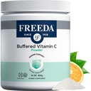 FREEDA 버퍼 비타민 C 분말 – Stomach, Kosher & Vegan, 높은 흡수 면역 지원, 설탕 자유로운 칼슘 아스코르브산염 산화 방지제 보충교재 (16 oz)에 Gentle