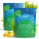 Calgee Vegan 오메가 3-450mg DHA 및 EPA 지방산 - 지속 가능한 조류 기름 - 식물 기반 물고기 기름 대안 - Carrageenan-Free Softgels (120 Ct)