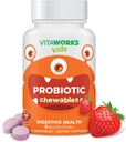 아이 Probiotic 5 억 CFU Acidophilus Blend with Prebiotic Fiber Chewable Tablet - Berry flavor - Vegan - Nut Free - Dietary Supplement - 소화 건강을위한 Probiotics - 60 Chewables