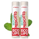 Eco Lips 인증 유기농 Medicated Lip Balm for Cold Sores & Fever Blisters with Menthol, Tea Tree and Lemon Balm 2 팩 Eco Lips 100 % 천연. 미국에서 만든