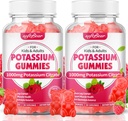 softbear 칼륨 구연산염 1000mg Gummies – 근육 지원 & Electrolyte 균형을 위한 높은 흡수 칼륨 Gummies – 여자를 위한 칼륨 보충교재 & 성인, 채식주의자, 딸기 풍미 (120 조사)