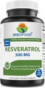 Brieofood Resveratrol 500mg - 심장 혈관 & 면역 체계 건강을 위한 자연적인 산화 방지제 보충교재 - 60의 Veggie 캡슐