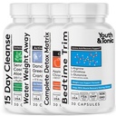 젊음 & Tonic Bedtime 손질 Detox Cleanse Kick 떨어져 무게 관리 - 120 알약