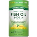 자연의 진실 물고기 기름 2400mg | 120 빠른 방출 Softgels | 720 mg Omega 3 | Burpless 레몬 풍미 알약 | Non-GMO & 글루텐 자유로운 보충교재
