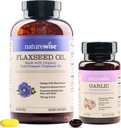 NatureWise 유기 Flaxseed 기름 최대 720mg ALA | 가장 높은 힘 Flax 기름 Omega 3 마늘 무취 Softgels 1500mg 지원 치아 & 면역 체계 건강