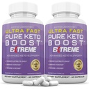 (2 팩) 매우 빠른 순수한 Keto Boost 극단적인 Keto 알약 1675MG 새로운 & 개량한 공식은 사과 Cider Vinegar 여분 처녀 올리브 기름 분말 녹차 잎 120의 캡슐을 포함합니다