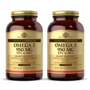 Solgar 트리플 강도 오메가 3 950 mg - 100 Softgels, 2 팩 - 합동 & 피부 건강 지원 - 비 GMO, 글루텐 무료, 낙농장 무료 - 200 총 봉사
