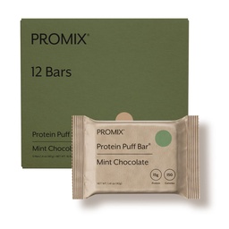 ProMix 영양 단백질 퍼프 바 - Mint Chocolate- Marshmallow Crispy Treat - Go Snack에 훌륭한 타스팅 & 건강한 - 높은 단백질 및 낮은 칼로리 - 글루텐, 콩, 옥수수에서 무료 - 12 Bar