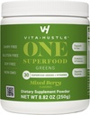 VitaHustle One Superfood Super Greens Powder with Prebiotics + Probiotics, Bloating, Detox, Gut Health, Spirulina, Chlorella, 소화 효소 (베리 맛, 25 서빙)