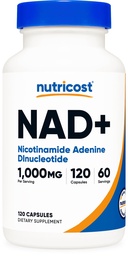 Nutricost NAD + 보충 당 1,000mg, 120 캡슐 (Nicotinamide Adenine Dinucleotide) - 60 서빙, 글루텐 - 무료, Vegan