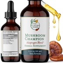 버섯 챔피언 공 - 대사 지원, 면역 지원, 호흡 지원, Adaptogen 혼합, Tonic 공식, Reishi, Maitake, 초본 보충 - 2 Fl Oz