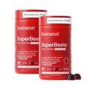 HumanN SuperBeets Heart Gummies - 하트 건강 에너지 지원, 포도 씨앗 추출물 & Beetroot 분말, 설탕 무료 - 석류 베리 맛, 120 조사