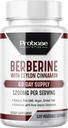 Cinnamon 추출물이있는 Probase 영양 Berberine - 글루텐 무료 및 Vegan - 120 캡슐 - 서빙 당 1200mg