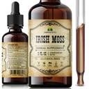 아일랜드어 Sea Moss Raw Organic Drops - 갑상선 지원, 소화 및 에너지를위한 천연 아일랜드어 Sea Moss 추출물 - 액체 식 보충교재 - Vegan, Non-GMO - 2oz Bottle