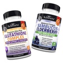 밀크 이틀 추출물, 비타민 C & Quercetin + 아연 & 비타민 C를 가진 Sambucus Elderberry 캡슐 - 자연적인 산화 방지제 공식을 가진 글루타티온 복합물 - 간결 & 면역 지원 승진시킵니다
