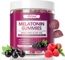 Melatonin Gummies: 남자와 여자, 60의 Gummies, 자연적인 잠 원조, Gummy 보충교재 당 Melatonin의 10mg를 가진 최대 힘 잠 Gummies, Blackcurrant 풍미