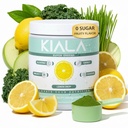 Kiala Nutrition Super Greens, Digestion, Gut Health, Immunity, Energy, Gluten Free, Vegan, Sugar Free, Spectra Blend, Lemon Drop, 30 서빙을 위한 Spirulina & Chlorella와 유기 녹색 분말