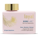 Loyal Boric Life - Boric Acid Vaginal Suppositories - 600mg - Odor Control 지원 - Vaginal Balance 홍보 - Soothes Discomfort - 미국에서 제작 - 30 Count