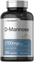 Horbäach D-Mannose | 2100mg | 120 캡슐 | 가장 높은 효능 | Non-GMO 및 글루텐 무료 보충