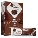 NuGo 슬림 다크 초콜릿 브라운 크런치, 16g 단백질 바, 글루텐 무료, Non-GMO, Kosher, Keto 친화적, 낮은 캐비, 12 조사