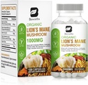 Lion's Mane Mushroom - 120 캡슐 | 유기농 사자 Mane 터키 꼬리 버섯 보충 복합 | Cordyceps, Chaga, Turkey Tail, Reishi | Mental Clarity, Focus Memory, Brain & Immune Boost