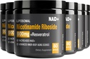 NAD 보충 - 니코틴 아미드 Riboside (NR) 및 Resveratrol Quercetin 900mg 셀룰러 수리를위한 순수 유기 NAD 플러스 건강한 노화 뇌 기능, 80 캡슐 (6 팩)