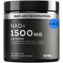 Toniiq NAD+ 보충교재 1500mg - 특허가 주어진 RiaGev-WSTM, Resveratrol 및 Niacin - 60의 캡슐을 가진 임상으로 장식된 성분을 가진 매우 고강도 NAD 보충교재