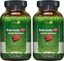 Irwin Naturals Brain Awake RED with Nitric Oxide Booster - 60 액체 소프트 젤, 2 팩 - 지원 뇌 건강 및 최적화 성능 - 40 총 서빙