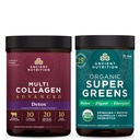 고대 영양 다 교원질 진보된 분말 Cleanse & Detox, Unflavored, 36의 서빙 + 유기 SuperGreens 분말, 녹색 풍미, 25의 서빙