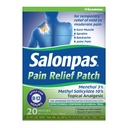 Salonpas 통증 완화 패치, 20 개 (팩의 1), 12 시간 동안 밀드의 임시 구호, 허리 통증, 근육, 스쿠트, 브루스