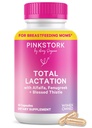 Breast 우유 공급, 유기 Fenugreek 및 Alfalfa를 위한 분홍색 Stork 총 Lactation 보충교재 Breastfeeding, 우유 교류 및 생산, Postpartum Essentials - 60의 캡슐