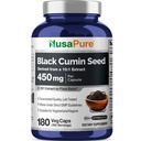 NusaPure 가득 차있는 스펙트럼 검정 Cumin씨 10:1 추출물, 4,500mg 180 Veggie 분말 모자 비 GMO, Vegan 비 Oily와 동등한 450 mg