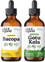 야생 & 유기 Bacopa Tincture 4 fl oz & Gotu Kola Tincture 4 fl oz