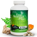 True Moringa Plus+ 합동 지원 보충교재 10:1 추출물 | 유기 Moringa, Turmeric Curcumin, Ginger, Boswellia, BioPerine의 20,000mg | 성인 (150의 캡슐)를 위한 여분 힘 초본 산화제