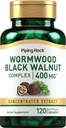 Piping Rock Wormwood 검정 호두 캡슐 400mg | 120 개 | 초본 추출물 Complex | Non-GMO, 글루텐 무료 보충