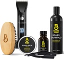 Beard Club Grooming Bundle : 남성 및 케어 키트를위한 트리머 - Cordless Electric Trimmer, Straight Edge Razor, 샴푸, Cedar Balm & Oil, Brush - 8 가이드, 45 길이