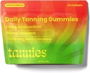 Tanning Gummies | 아스밀란틴, 리코펜 및 베타 카로틴과의 천연 타닌 보충 | Vegan, Non-GMO | 레이디언트 스킨을 위한 Melanin | 30일 공급
