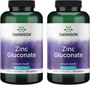 Swanson 아연 Gluconate - 전립선 건강을 촉진하는 광물 보충, 비전 건강, & 면역 지원 - 최적의 흡수를위한 글루코 에이트 양식 - (250 캡슐, 50mg 각각) (2 팩)