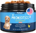 개를위한 Probiotics, 개 Probiotic Chews for Gut Immunity Health Yeast Itchy Skin Ears Puppy Probioticos Digestive Enzymes with Prebiotics Chewable Reduce Diarrhea Gas 알레르기
