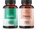 HERBAMAMA Inulin 및 Chicory 키트 - 1200 mg Inulin 섬유 및 1200 mg Chicory 뿌리 캡슐의 번들 - Vegan, Non-GMO, Gelatinl-Free - 2 팩