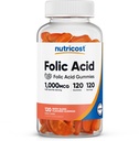 Nutricost Folic 산 (비타민 B9) 채식 구미 (120 Gummies, 1 mg Folic 산) - 남성 및 여성을위한 보충